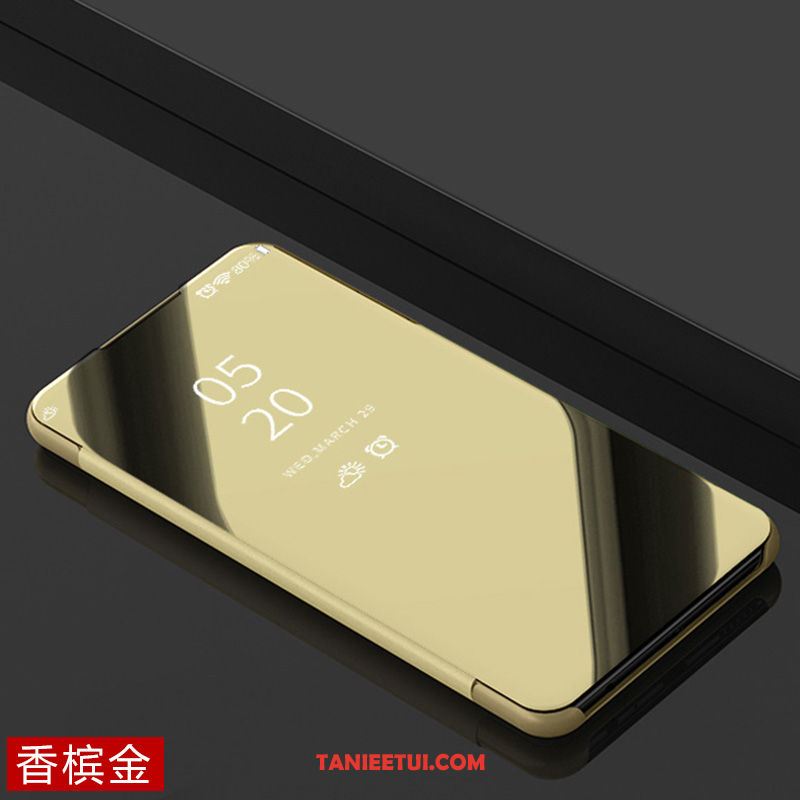 Etui Xiaomi Mi 9 Skórzany Futerał Telefon Komórkowy Różowe Złoto, Obudowa Xiaomi Mi 9 Anti-fall Mały Lustro Beige
