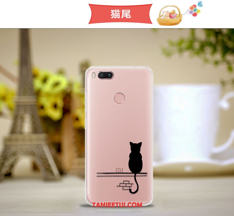 Etui Xiaomi Mi A1 Klamra Ring Mały, Obudowa Xiaomi Mi A1 Przezroczysty Różowe Telefon Komórkowy Beige