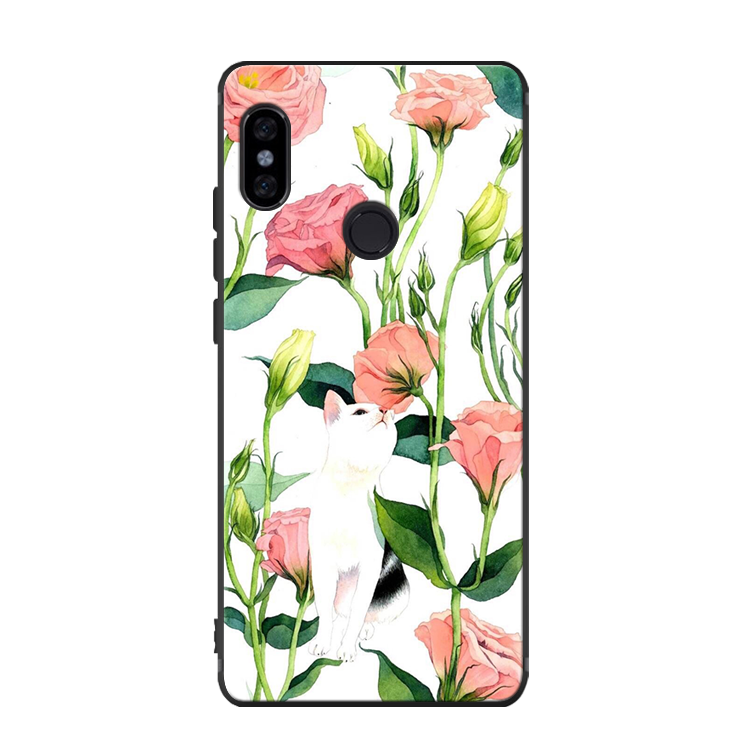 Etui Xiaomi Mi A2 Kotek Anti-fall Kwiaty, Obudowa Xiaomi Mi A2 Czarny Ochraniacz Telefon Komórkowy Beige