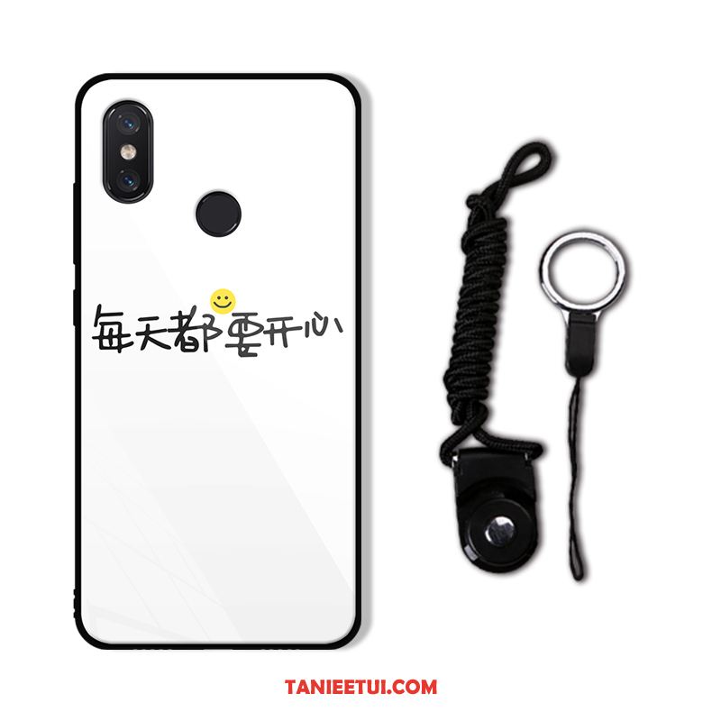 Etui Xiaomi Mi A2 Kreatywne Zakochani Szkło, Pokrowce Xiaomi Mi A2 Telefon Komórkowy Biały Osobowość Beige