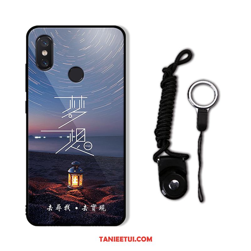 Etui Xiaomi Mi A2 Kreatywne Zakochani Szkło, Pokrowce Xiaomi Mi A2 Telefon Komórkowy Biały Osobowość Beige