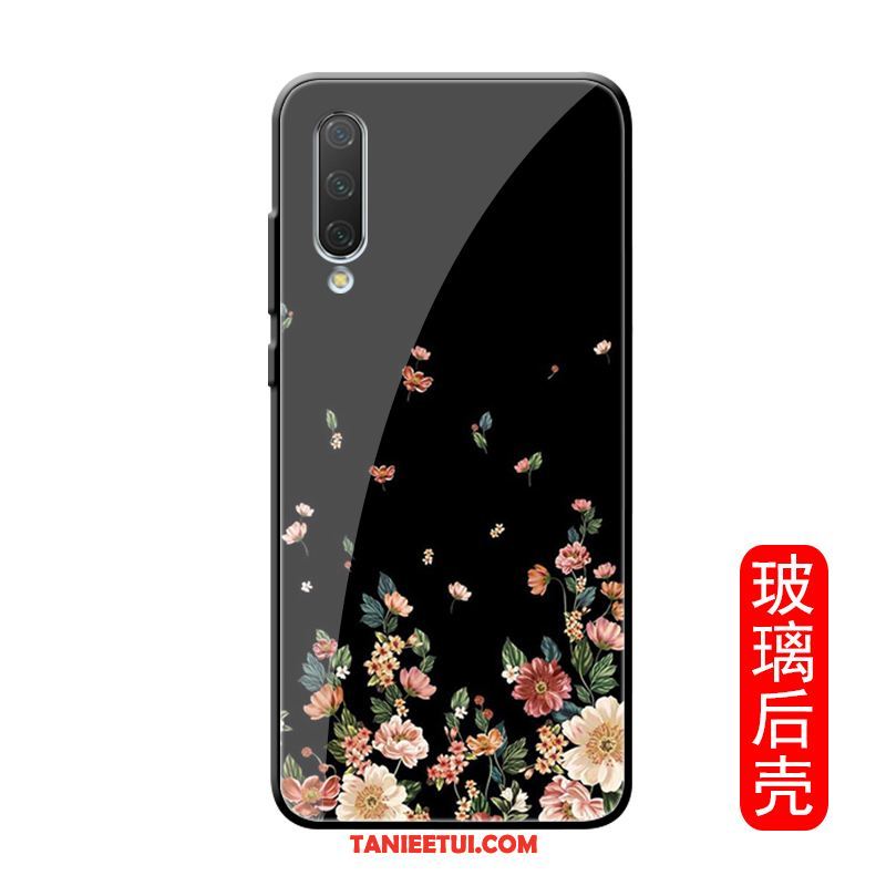 Etui Xiaomi Mi A3 Osobowość Czarny Kwiaty, Obudowa Xiaomi Mi A3 Mały Modna Marka Ręcznie Malowane Beige