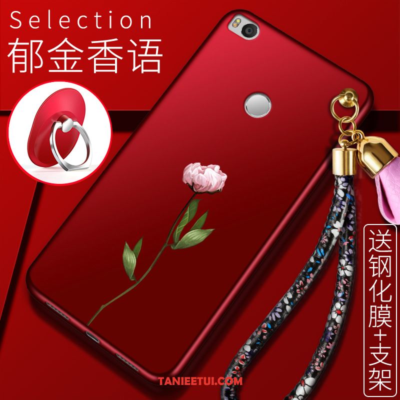 Etui Xiaomi Mi Max 2 Czerwony Miękki Tendencja, Pokrowce Xiaomi Mi Max 2 Silikonowe Ochraniacz Kwiaty Beige