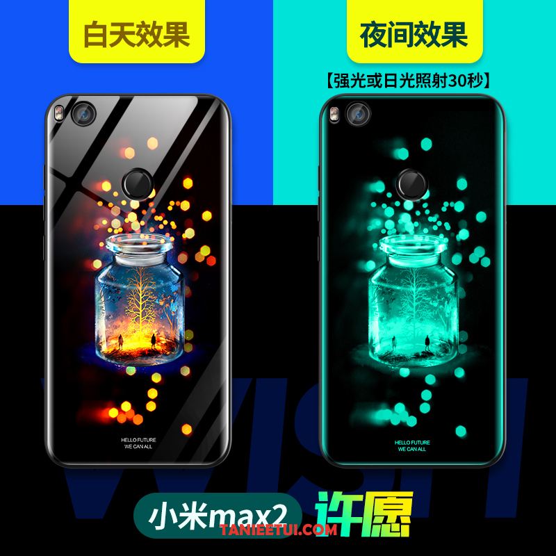 Etui Xiaomi Mi Max 2 Świecące Szkło Ochraniacz, Obudowa Xiaomi Mi Max 2 Anti-fall Modna Marka Kreatywne Beige