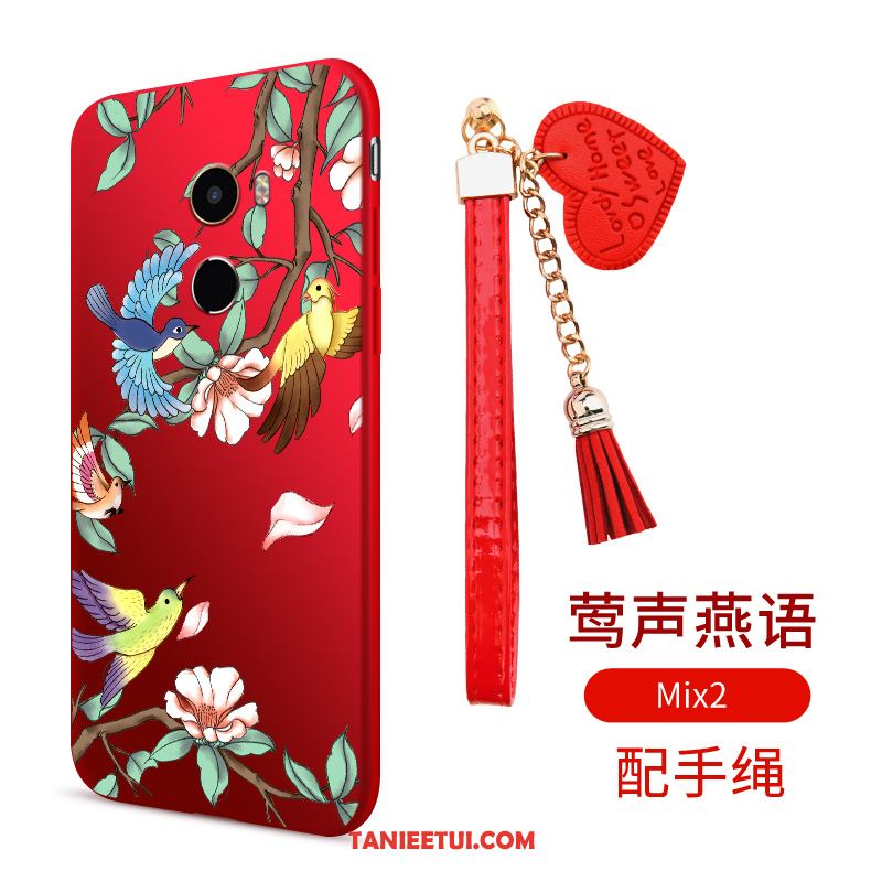 Etui Xiaomi Mi Mix 2 Telefon Komórkowy Ptak Ochraniacz, Obudowa Xiaomi Mi Mix 2 Miękki Anti-fall Kwiaty Beige