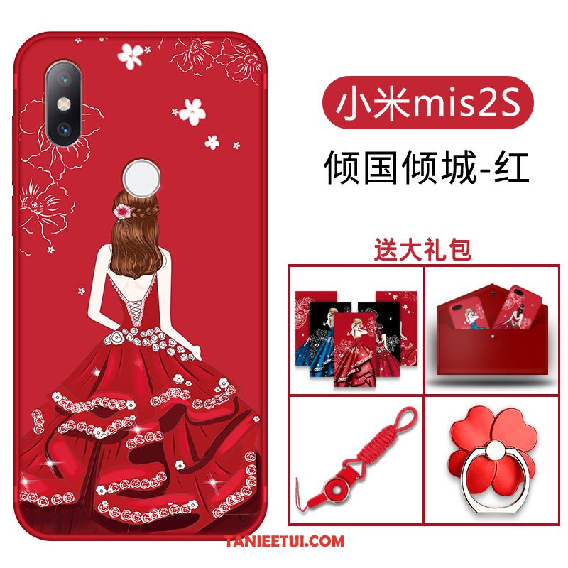 Etui Xiaomi Mi Mix 2s Mały Osobowość All Inclusive, Obudowa Xiaomi Mi Mix 2s Anti-fall Czerwony Telefon Komórkowy Beige