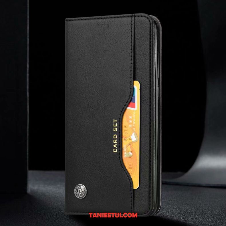 Etui Xiaomi Mi Note 10 Telefon Komórkowy Skórzany Biznes, Futerał Xiaomi Mi Note 10 Czarny Ochraniacz Mały Beige