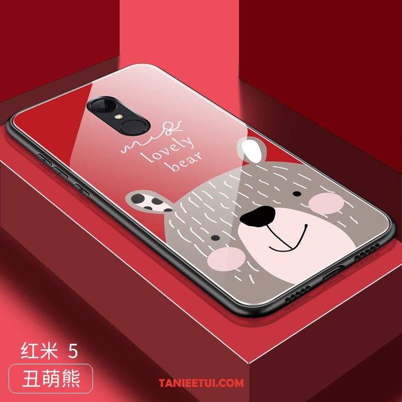 Etui Xiaomi Redmi 5 Mały Szkło Hartowane Osobowość, Futerał Xiaomi Redmi 5 Filmy Tendencja Szkło Beige