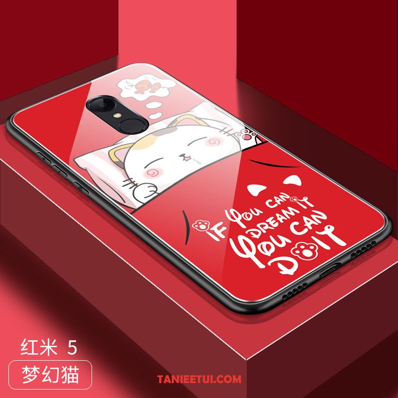 Etui Xiaomi Redmi 5 Mały Szkło Hartowane Osobowość, Futerał Xiaomi Redmi 5 Filmy Tendencja Szkło Beige