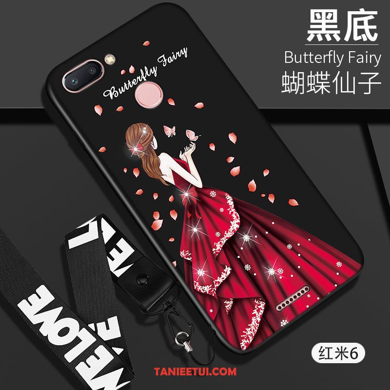 Etui Xiaomi Redmi 6 Nubuku Czerwony Kreatywne, Obudowa Xiaomi Redmi 6 Anti-fall Mały Osobowość Beige