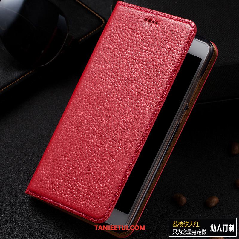 Etui Xiaomi Redmi 6a Prawdziwa Skóra Skórzany Futerał Litchi, Obudowa Xiaomi Redmi 6a Różowe Ochraniacz Telefon Komórkowy