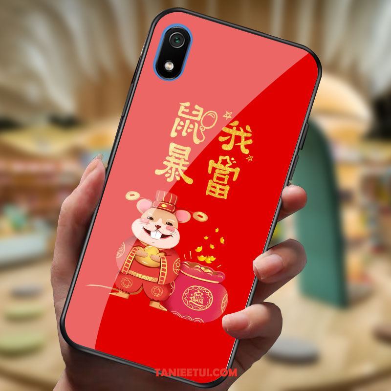 Etui Xiaomi Redmi 7a Nowy Osobowość Lustro, Obudowa Xiaomi Redmi 7a Czerwony Mały Kreskówka Beige