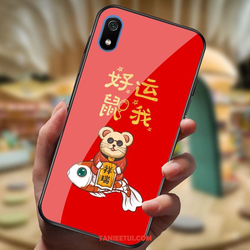 Etui Xiaomi Redmi 7a Nowy Osobowość Lustro, Obudowa Xiaomi Redmi 7a Czerwony Mały Kreskówka Beige