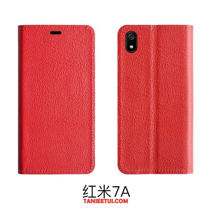 Etui Xiaomi Redmi 7a Ochraniacz Telefon Komórkowy Klapa, Pokrowce Xiaomi Redmi 7a Mały Prawdziwa Skóra Wzór Braun Beige