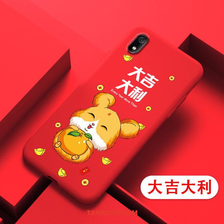 Etui Xiaomi Redmi 7a Piękny Telefon Komórkowy Czerwony, Futerał Xiaomi Redmi 7a Kreskówka Ochraniacz Nowy Beige