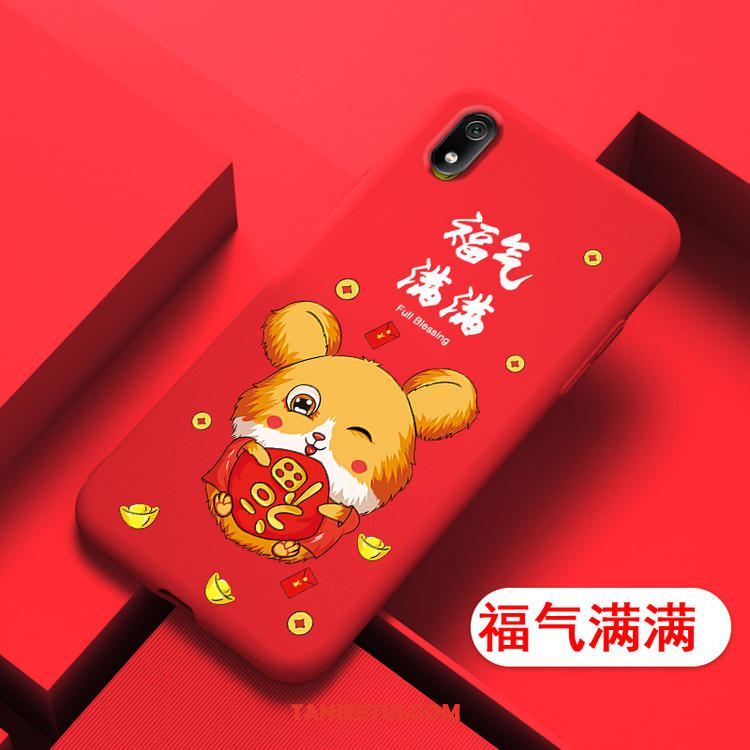 Etui Xiaomi Redmi 7a Piękny Telefon Komórkowy Czerwony, Futerał Xiaomi Redmi 7a Kreskówka Ochraniacz Nowy Beige