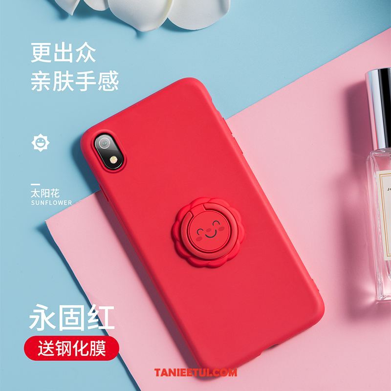 Etui Xiaomi Redmi 7a Silikonowe Mały Czerwony, Futerał Xiaomi Redmi 7a All Inclusive Ochraniacz Różowe Beige
