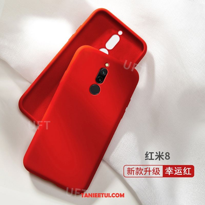Etui Xiaomi Redmi 8 Czerwony Netto Cienkie All Inclusive, Pokrowce Xiaomi Redmi 8 Ochraniacz Czerwony Anti-fall Beige