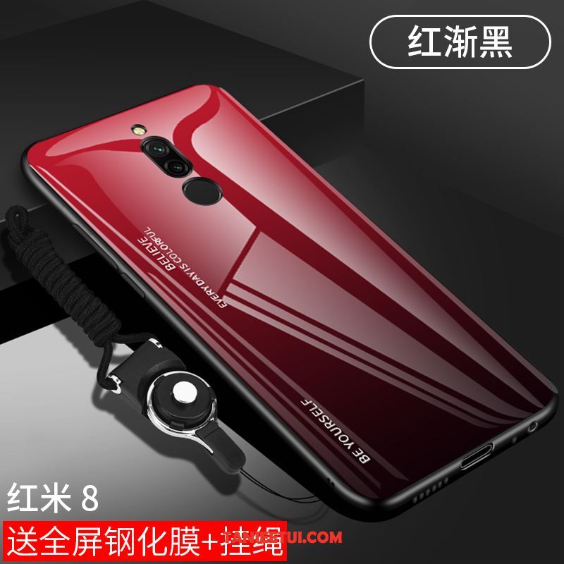 Etui Xiaomi Redmi 8 Modna Marka Czerwony Lustro, Futerał Xiaomi Redmi 8 Ochraniacz Silikonowe Wiszące Ozdoby Beige