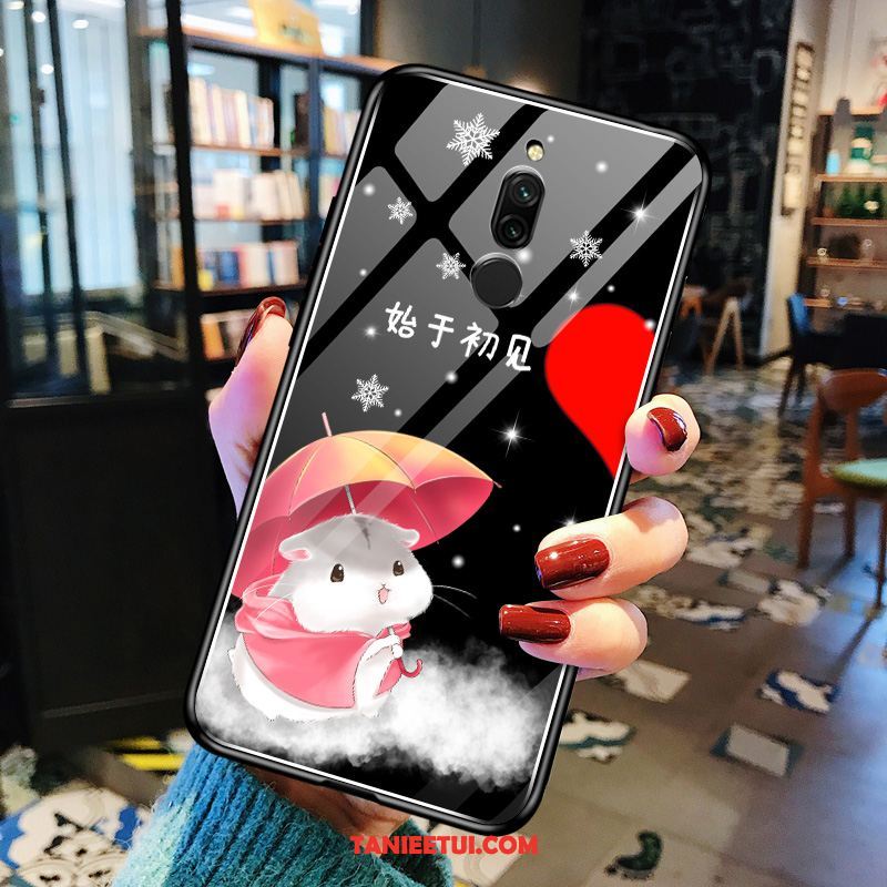 Etui Xiaomi Redmi 8 Rat Zakochani Telefon Komórkowy, Obudowa Xiaomi Redmi 8 Czerwony Netto Anti-fall Kreskówka Beige