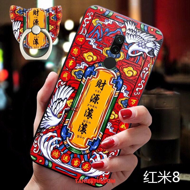 Etui Xiaomi Redmi 8 Telefon Komórkowy Czerwony Modna Marka, Pokrowce Xiaomi Redmi 8 Czerwony Netto Nowy Mały Beige