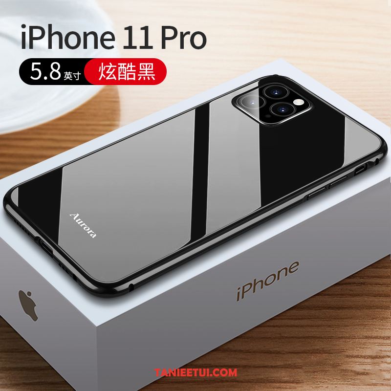 Etui iPhone 11 Pro Anti-fall Granica Szkło, Obudowa iPhone 11 Pro Wysoki Koniec Czerwony Metal