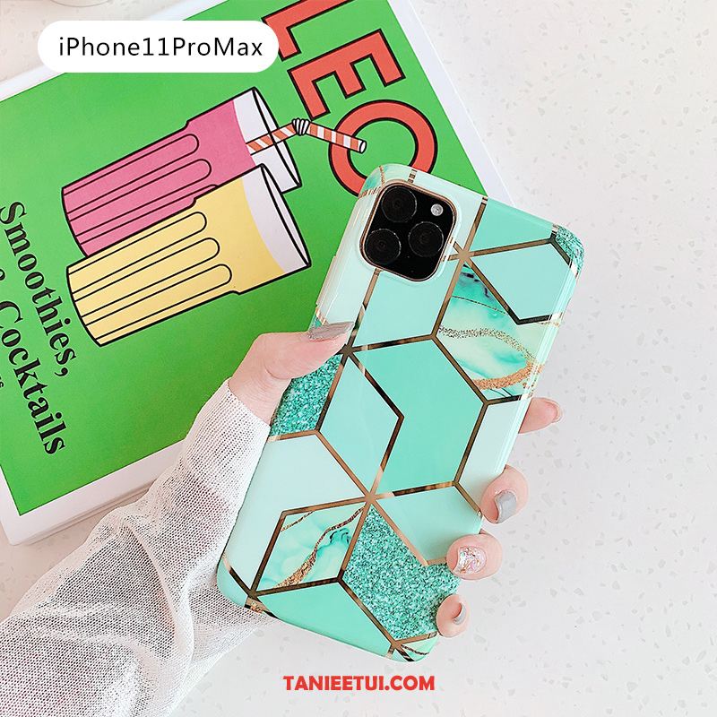 Etui iPhone 11 Pro Max All Inclusive Zielony Telefon Komórkowy, Obudowa iPhone 11 Pro Max Duży Kształt Diamentu Różowe