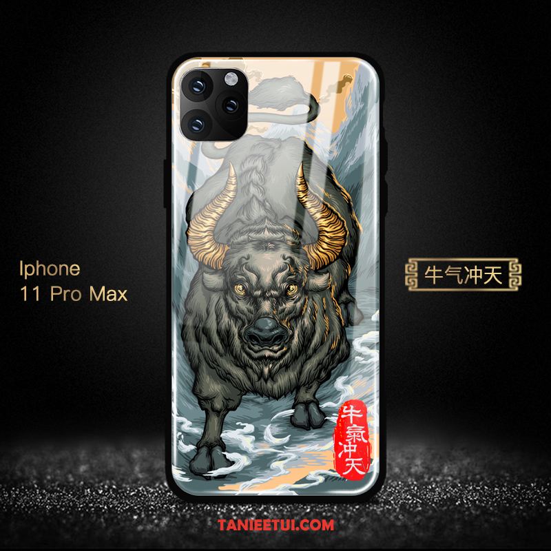 Etui iPhone 11 Pro Max Lustro Ochraniacz Chiński Styl, Futerał iPhone 11 Pro Max Bogactwo Telefon Komórkowy Szkło
