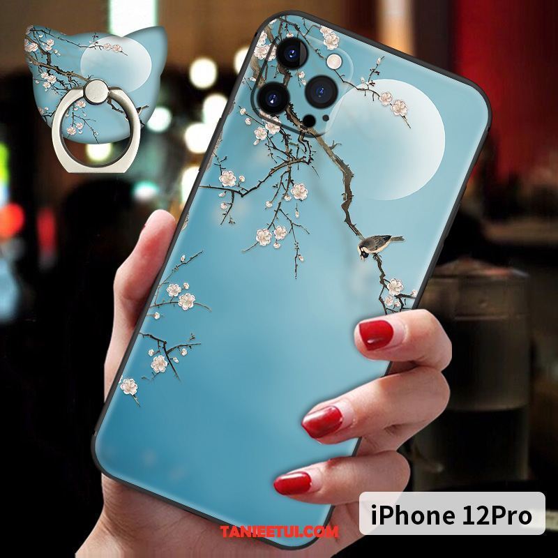Etui iPhone 12 Pro Chiński Styl Nubuku Relief, Obudowa iPhone 12 Pro Nowy All Inclusive Silikonowe