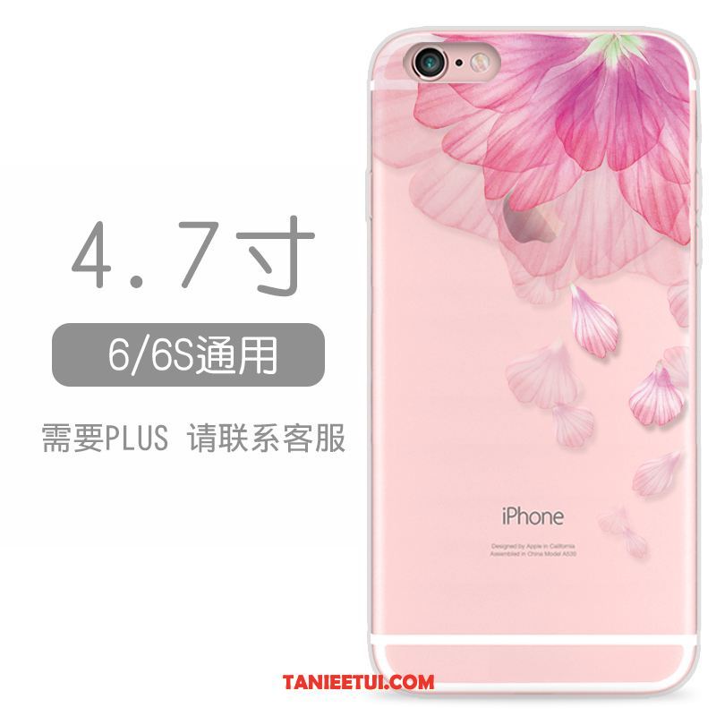 Etui iPhone 6 / 6s Relief Płatki Telefon Komórkowy, Pokrowce iPhone 6 / 6s Przezroczysty Świeży Różowe