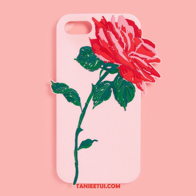 Etui iPhone 7 Telefon Komórkowy Miękki Silikonowe, Pokrowce iPhone 7 Zakochani Kwiaty Różowe
