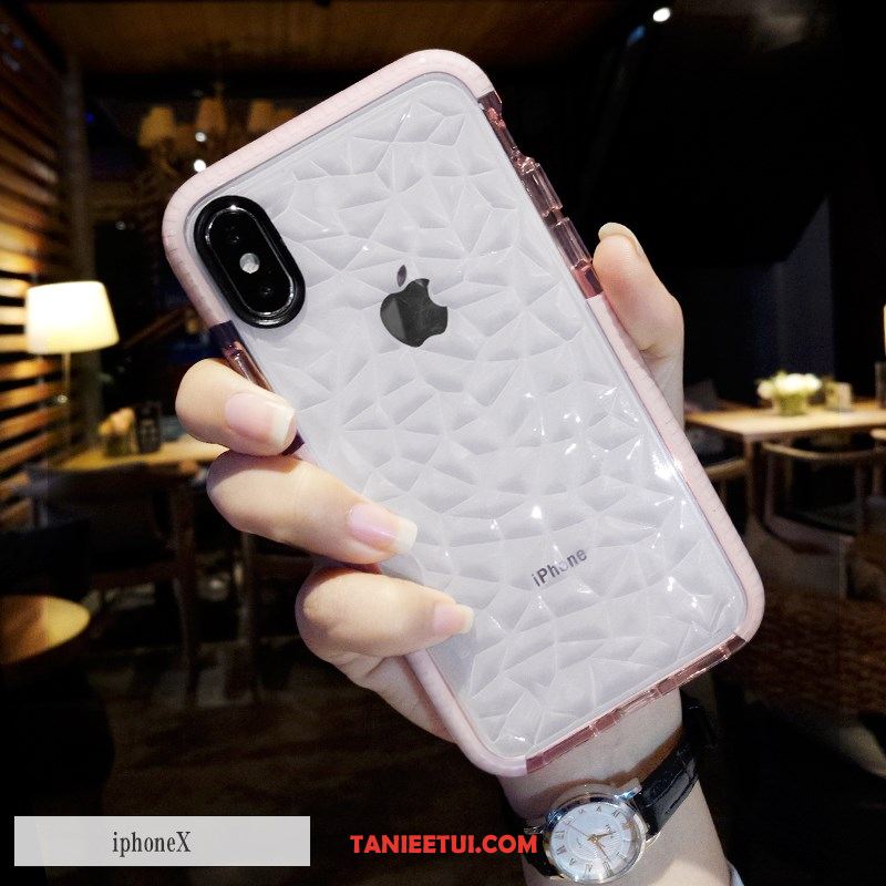 Etui iPhone X Różowe Anti-fall Silikonowe, Pokrowce iPhone X Oryginalne Skórzany Futerał Jasny