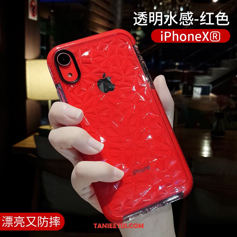 Etui iPhone Xr Silikonowe Cienkie Czerwony Netto, Pokrowce iPhone Xr Modna Marka Telefon Komórkowy Anti-fall