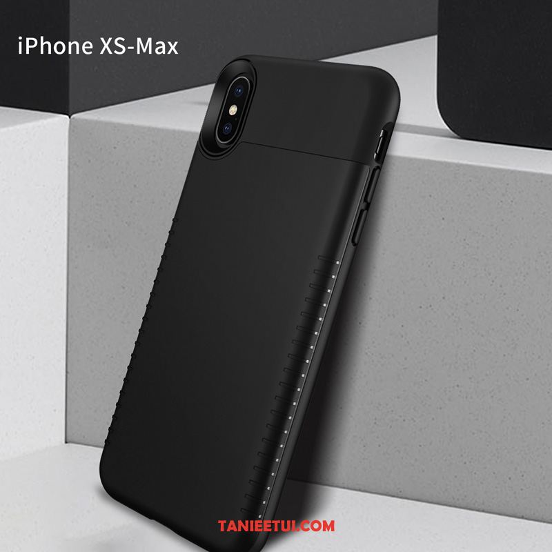 Etui iPhone Xs Max All Inclusive Karta Silikonowe, Pokrowce iPhone Xs Max Czerwony Netto Srebro Anti-fall