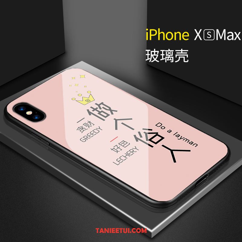 Etui iPhone Xs Max Modna Marka Różowe Bogactwo, Pokrowce iPhone Xs Max Zakochani Osobowość Szkło