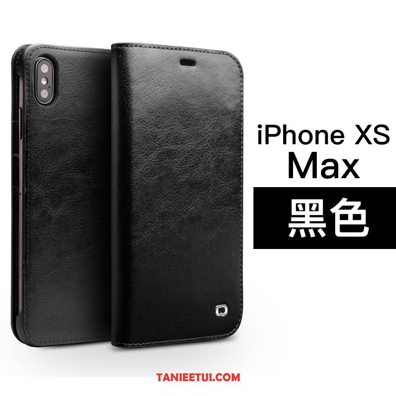 Etui iPhone Xs Max Skórzany Futerał Wysoki Koniec Biznes, Obudowa iPhone Xs Max Telefon Komórkowy Anti-fall Klapa