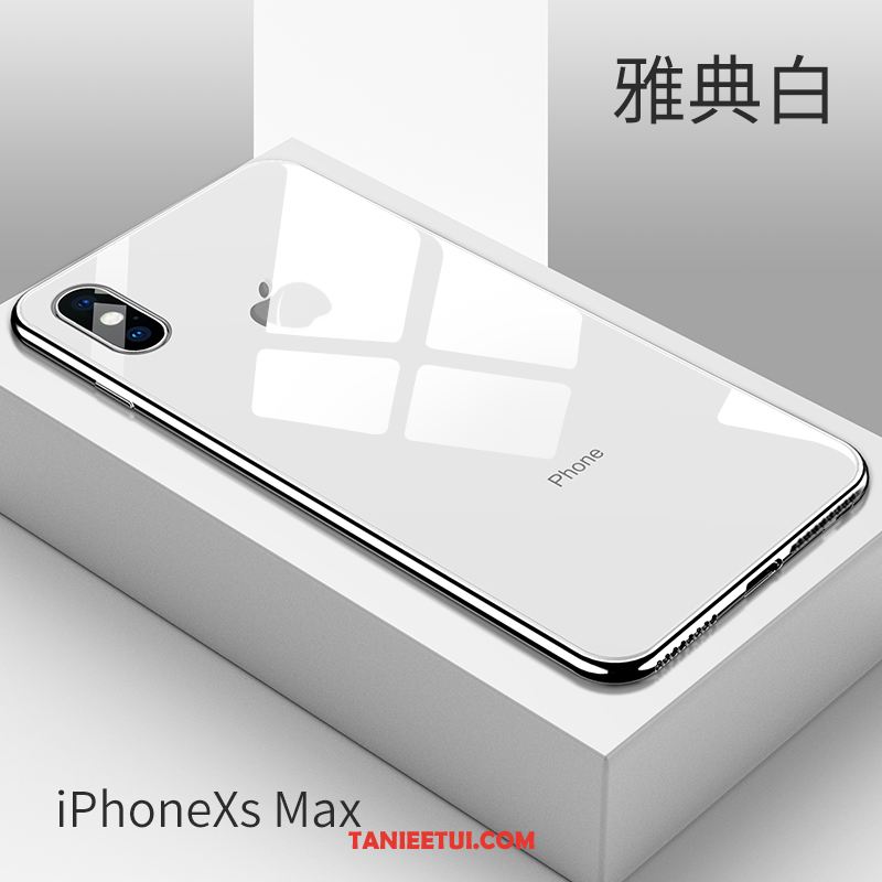 Etui iPhone Xs Max Szkło Modna Marka Anti-fall, Pokrowce iPhone Xs Max Przezroczysty Czerwony Telefon Komórkowy