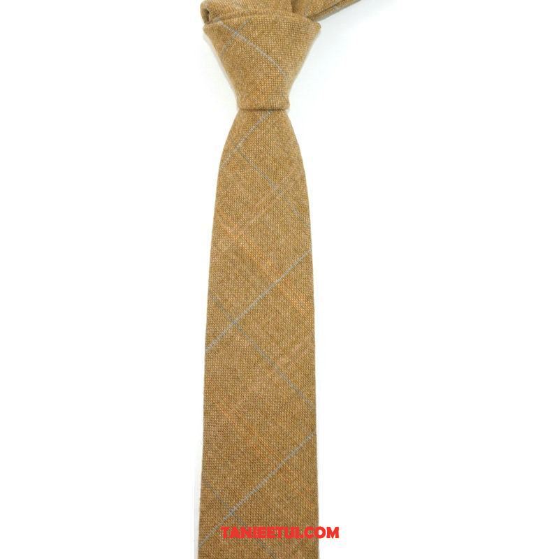 Krawat Męskie Biznes Mały Vintage, Krawat Wełna Wzory Trendy Braun Braun