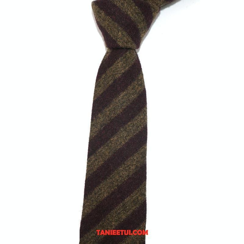 Krawat Męskie Biznes Mały Vintage, Krawat Wełna Wzory Trendy Braun Braun