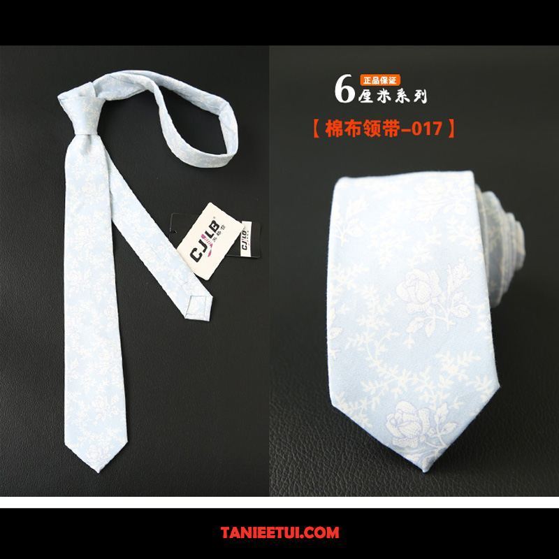 Krawat Męskie Dobrze Wąskie Średni, Krawat Z Bawełny Brytyjski Lato Blau