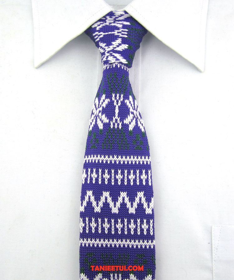 Krawat Męskie Dzianina Sukienka Brytyjski, Krawat Nowy Specjalne Wełna Blau