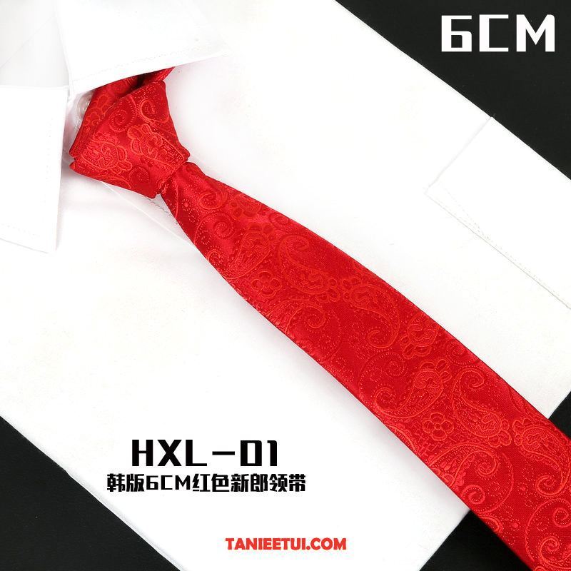 Krawat Męskie Pan Młody Ślubna 6 Cm, Krawat Wielki Męska Wąskie Rot