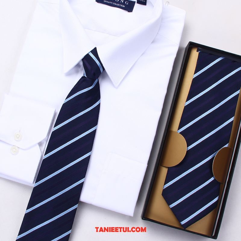 Krawat Męskie Sukienka Męska W Paski, Krawat Student Casual Biznes Blau