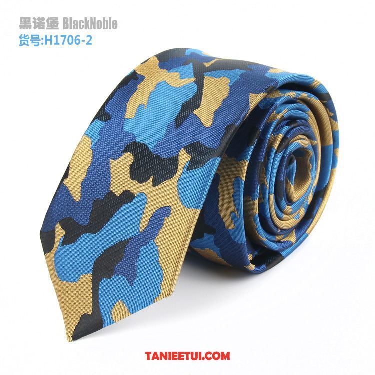 Krawat Męskie Sukienka Trendy Casual, Krawat Moda 6 Cm Kamuflaż Blau