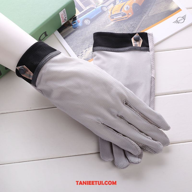 Rękawiczki Męskie Pięć Palców Oddychające Outdoor, Rękawiczki Ochrona Przed Słońcem Ekran Dotykowy Cienkie