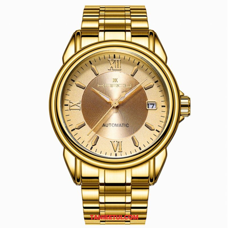Zegarek Męskie Zegarek Na Rękę Biznes Męska, Zegarek Moda Automatycznie Kalendarz Schwarz Gold