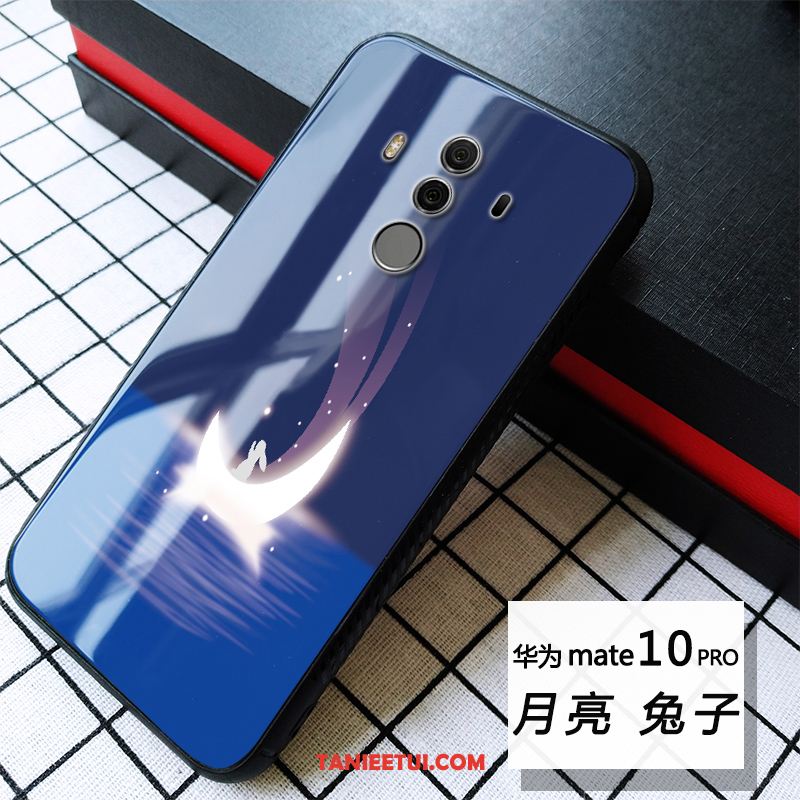 Etui Huawei Mate 10 Pro Chiński Styl Miękki Szkło, Obudowa Huawei Mate 10 Pro Niebieski Anti-fall Telefon Komórkowy