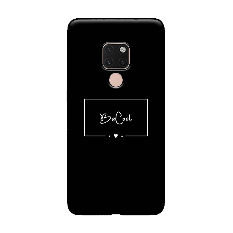 Etui Huawei Mate 20 X Czarny Nubuku Alfabet, Pokrowce Huawei Mate 20 X Silikonowe Telefon Komórkowy Zakochani