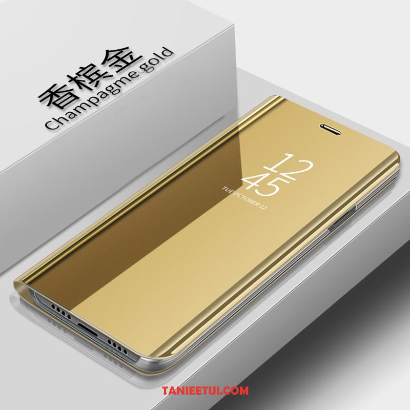 Etui Huawei Mate 20 X Lustro Telefon Komórkowy Złoto, Futerał Huawei Mate 20 X Skórzany Futerał