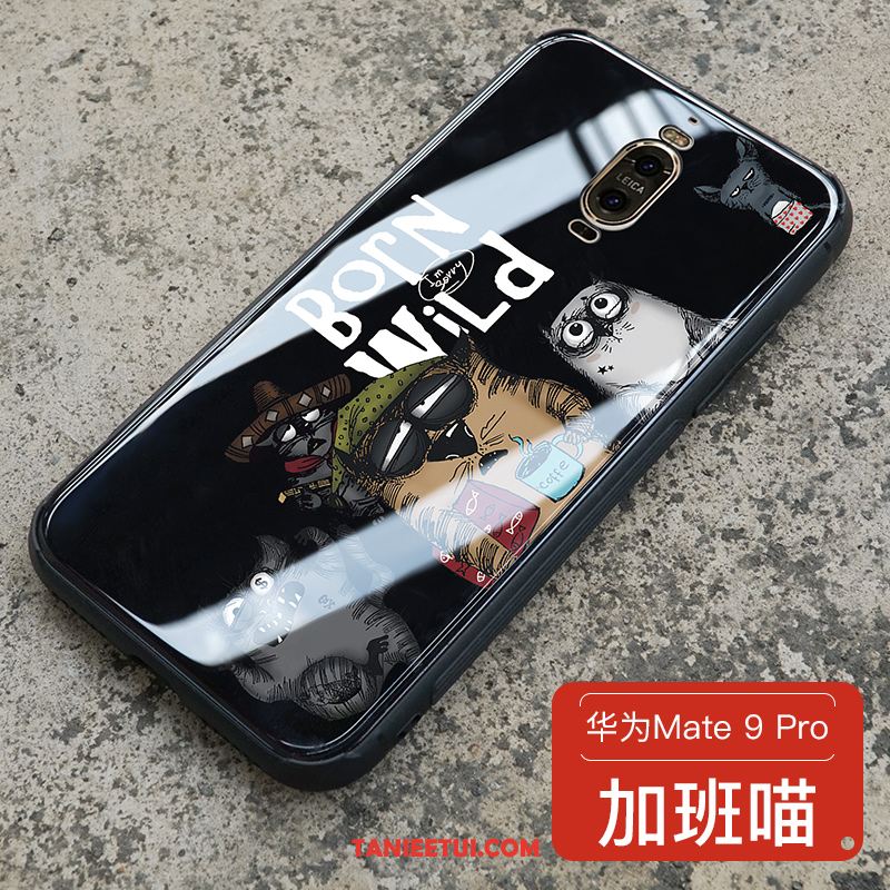 Etui Huawei Mate 9 Pro Kreatywne Anti-fall Czarny, Obudowa Huawei Mate 9 Pro Osobowość Europa Szkło
